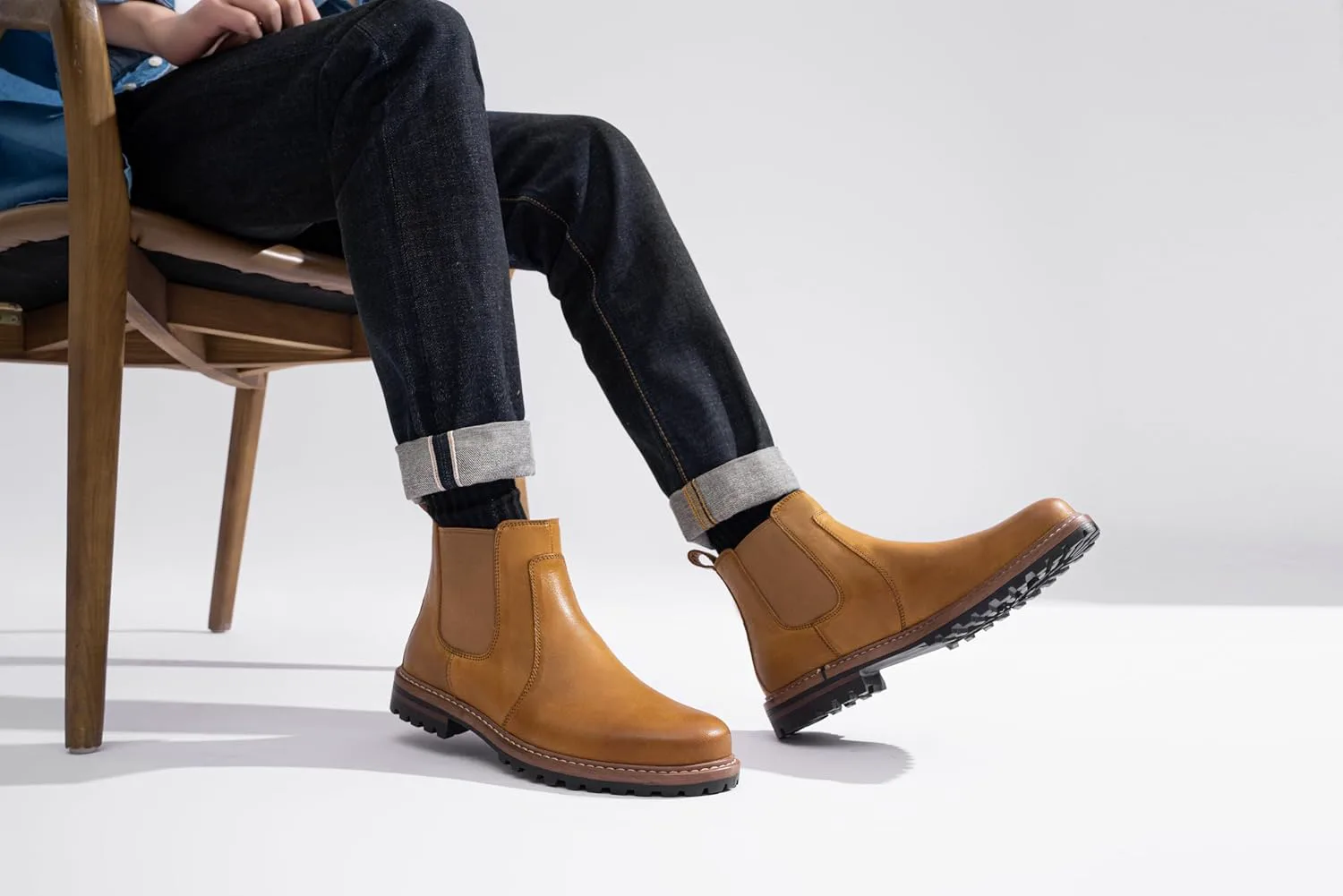 

Мужские челси-бутсы Jousen, легкие классические ботинки, обувь на каждый день, удобные мужские ботинки, коричневый