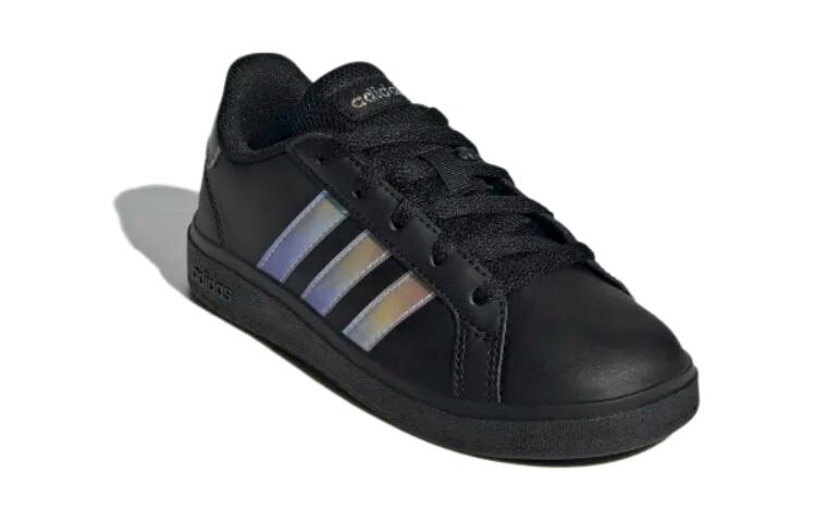 GRAND COURT Детские кроссовки для скейтбординга PS Low-top Core Black/Iridescent/Cloud White Adidas Neo, черный/синий/фиолетовый — фото 3