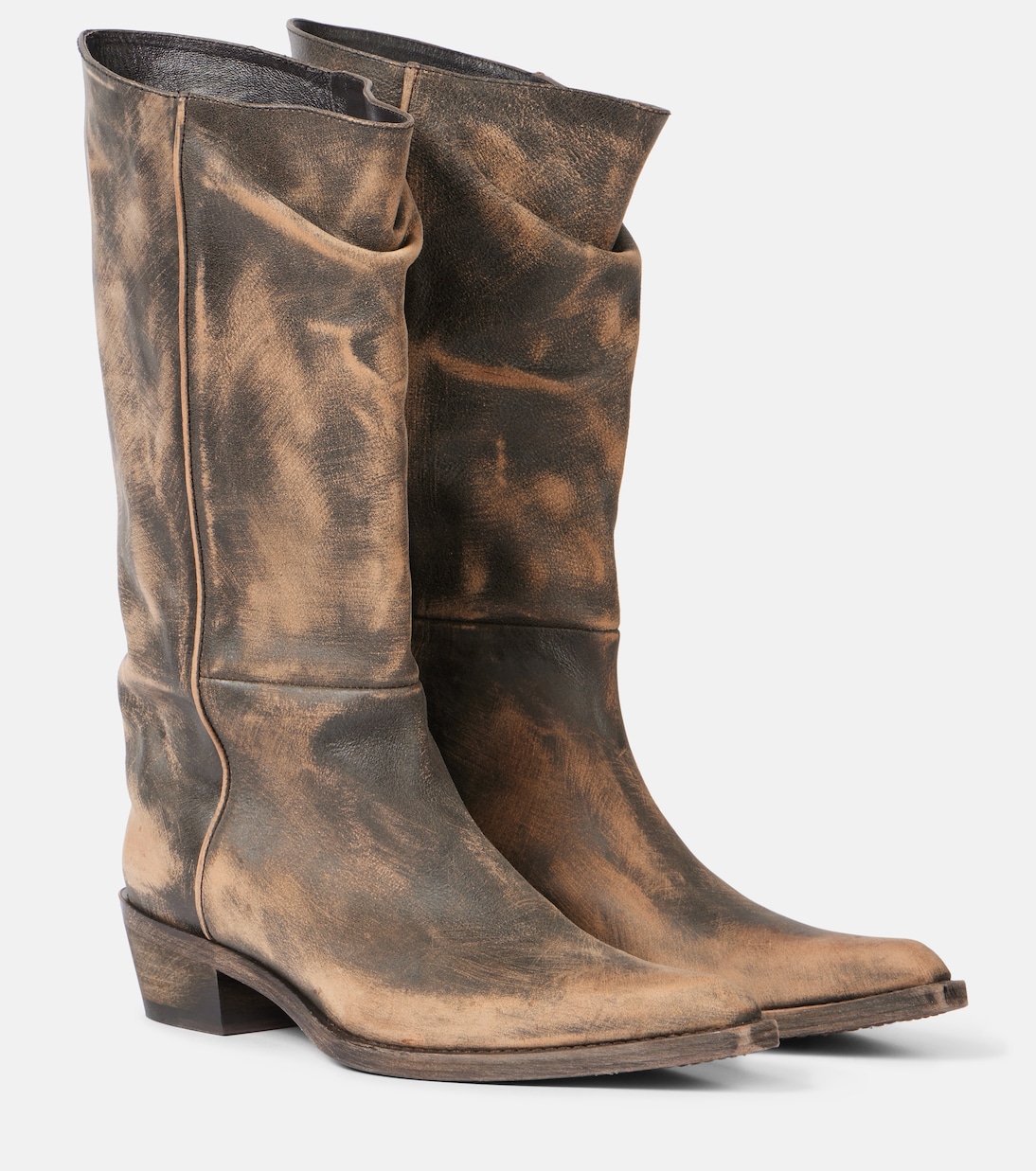 Кожаные ботинки Clive 25 Khaite, Vintage Black