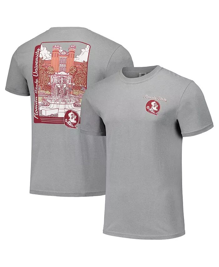 

Мужская и женская серая футболка Florida State Seminoles Hyper Local Campus Drawing Image One