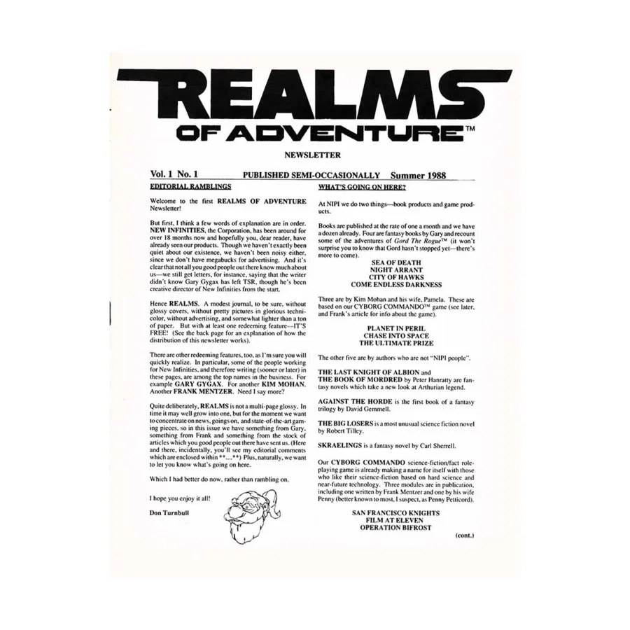 

Журнал Realms of Adventure #1, Fantasy Adventures & Supplements (Gary Gygax and New Infinities)