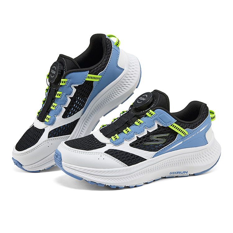 Детские беговые кроссовки Grade School Skechers Kids, белый/черный/синий — фото 3