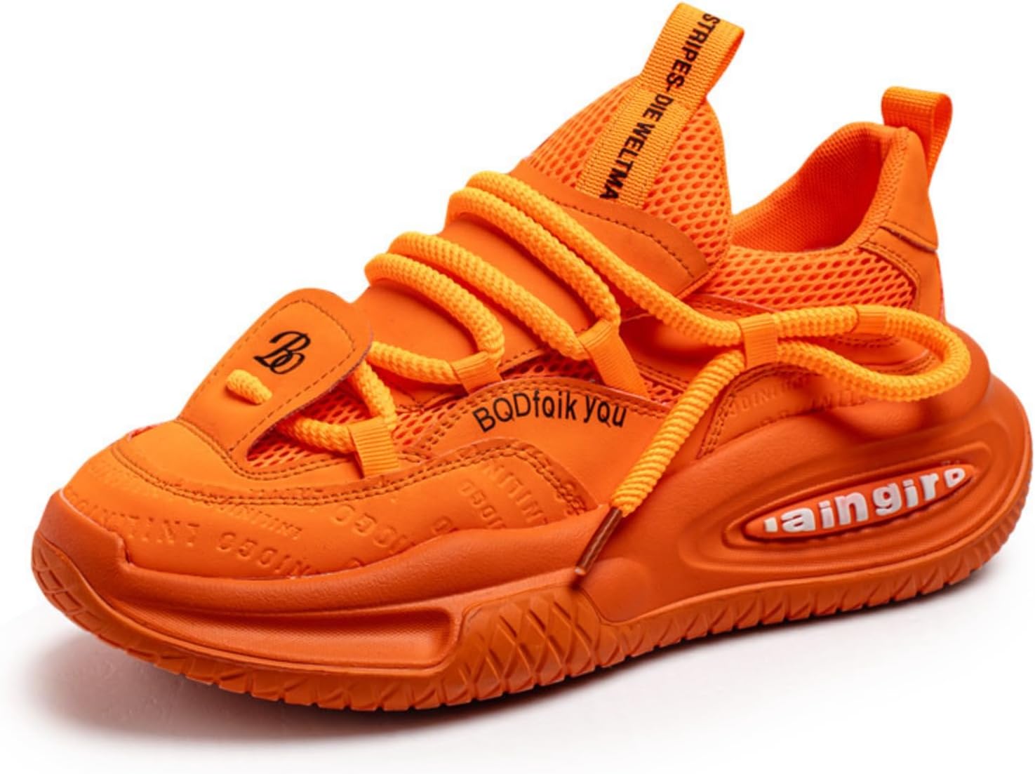 

Модные мужские кроссовки в стиле «папа» с толстой подошвой из натуральной кожи для спорта- дышащие низкие повседневные кроссовки с противоскользящей резиновой подошвой, подходят для повседневной ходьбы Azttoztto, оранжевый