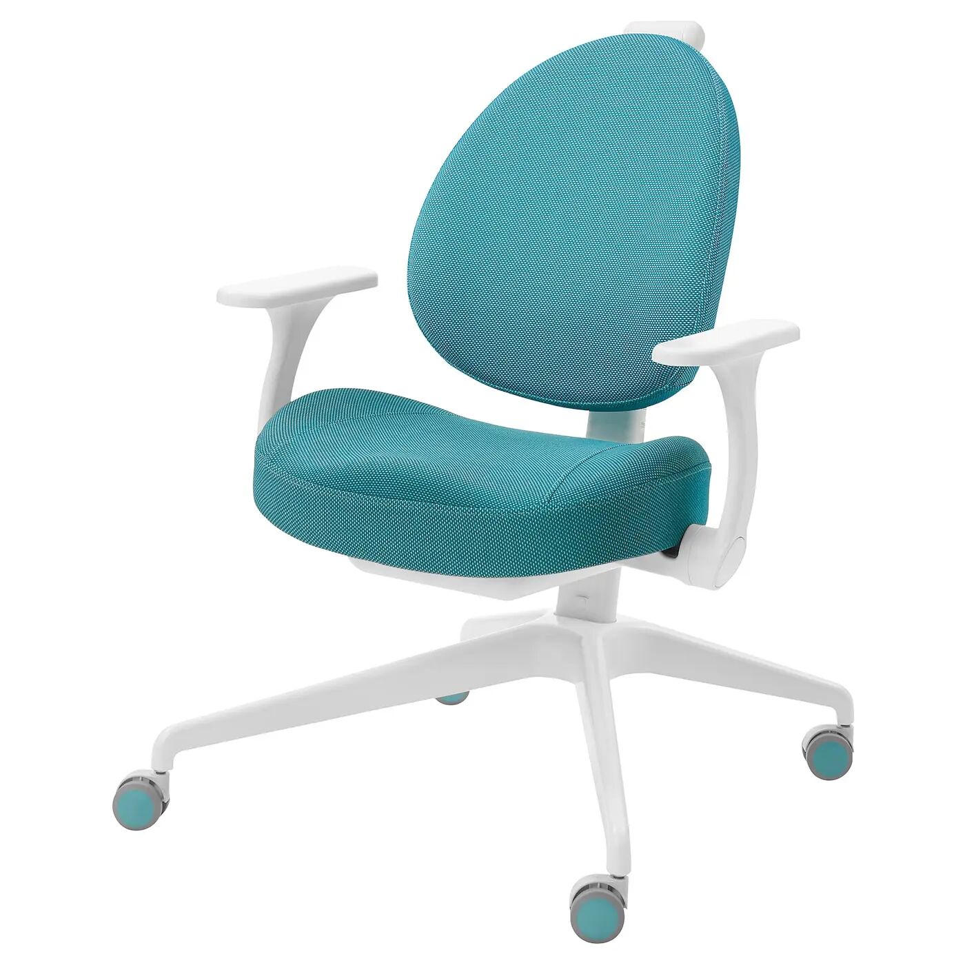 Детский стол+стул с подлокотниками BERGLÄRKA/GUNRIK IKEA, 120x70 см, цвет solid birch/turquoise — фото 3