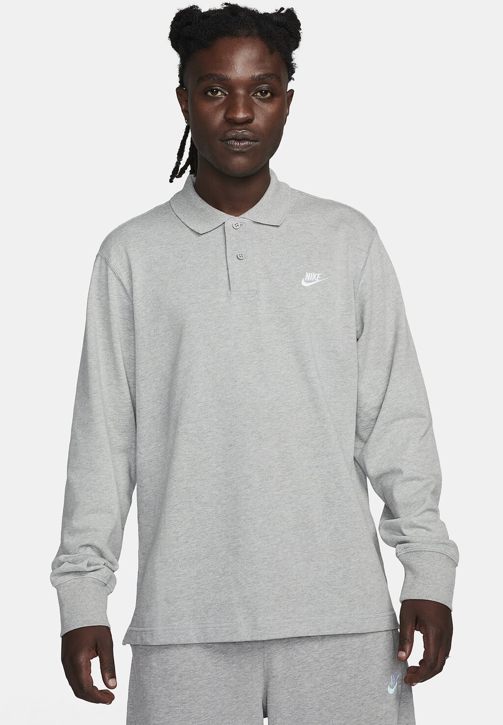 

Футболка с длинным рукавом Club Nike, цвет dark grey heather white