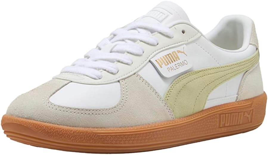Мужские кроссовки PUMA Palermo из кожи с шнуровкой, повседневные - белые — фото 2