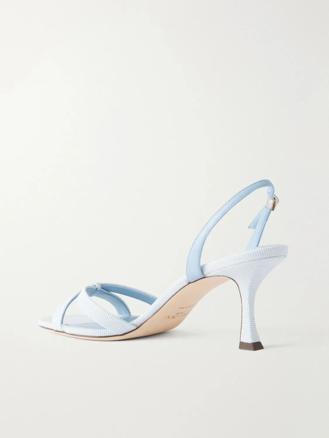 Elsy 70 босоножки-слингбэки из канваса с кожаной отделкой JIMMY CHOO, голубой — фото 3