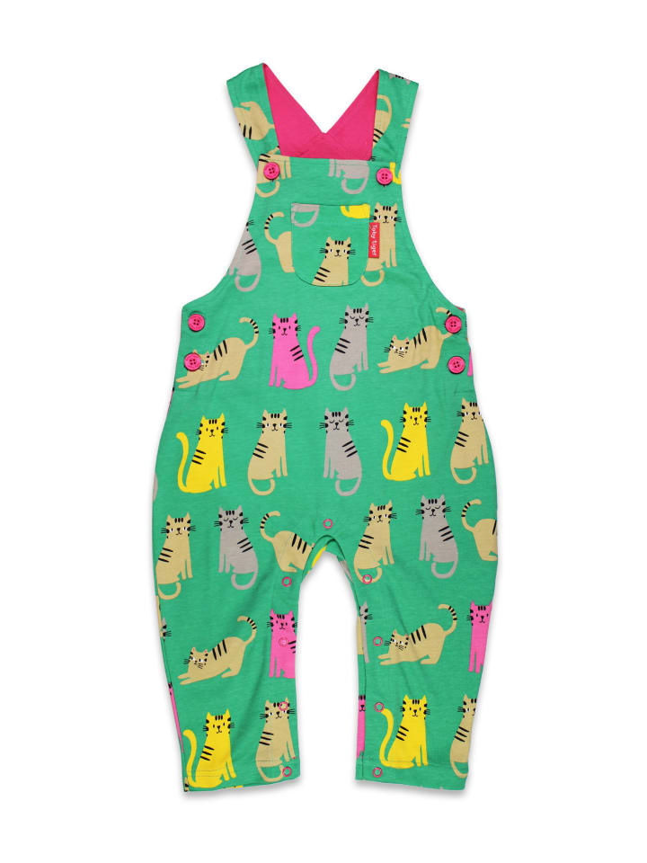 

Тканевые брюки Toby Tiger Latzhose mit Kätzchen Druck, зеленый