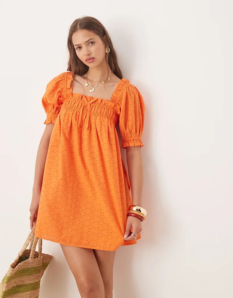 

Платье-халат Miss Selfridge с люверсами оранжевого цвета