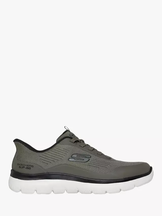 Кроссовки Hands Free Slip-ins Summits Leyter Trainers, оливкового цвета Skechers