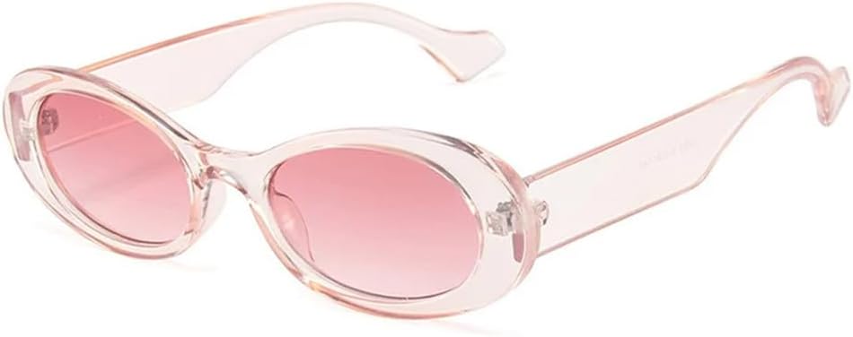 

Солнцезащитные очки UV400 для мужчин и женщин | Маленькая овальная оправа | Линзы конфетных цветов для вождения и занятий спортом на открытом воздухе generic, Transparent Pink