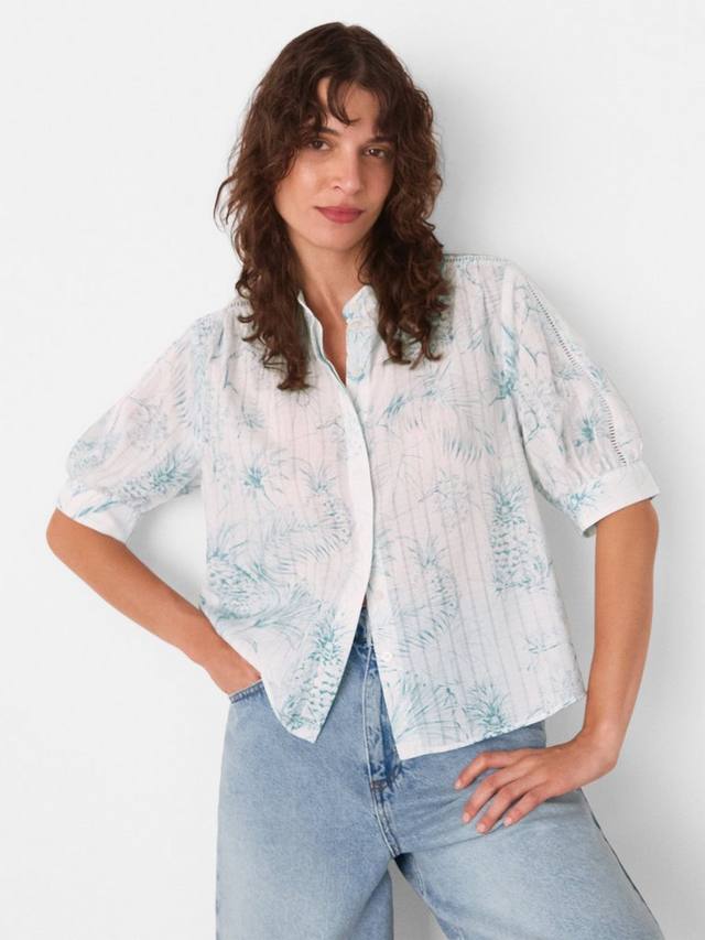 

Текстурная рубашка с ананасовым принтом Whistles, Ivory/Multi