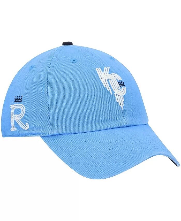 

Мужская светло-синяя регулируемая шляпа Kansas City Royals с кодом города City Connect Clean Up '47 Brand, синий