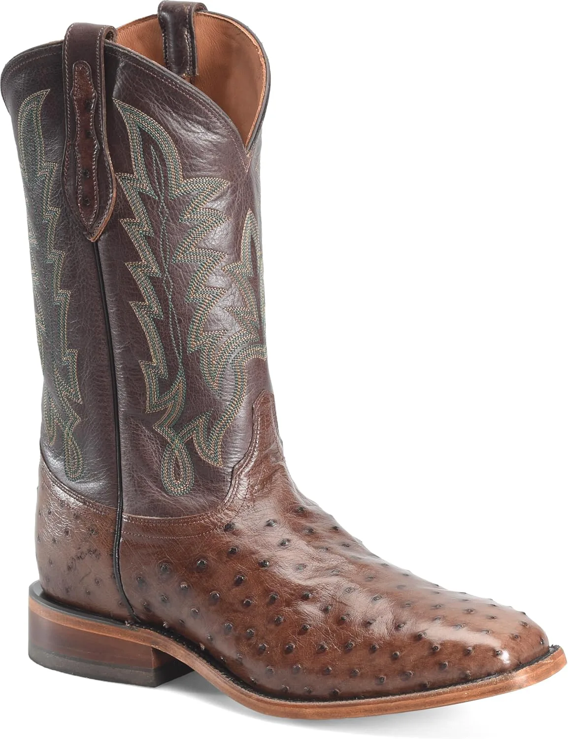 Мужские вестерн-башмаки Justin Rancher 12" Ostrich Cowboy, из натуральной кожи, вестерн-стиль, прочное исполнение, удобная посадка, коричневый