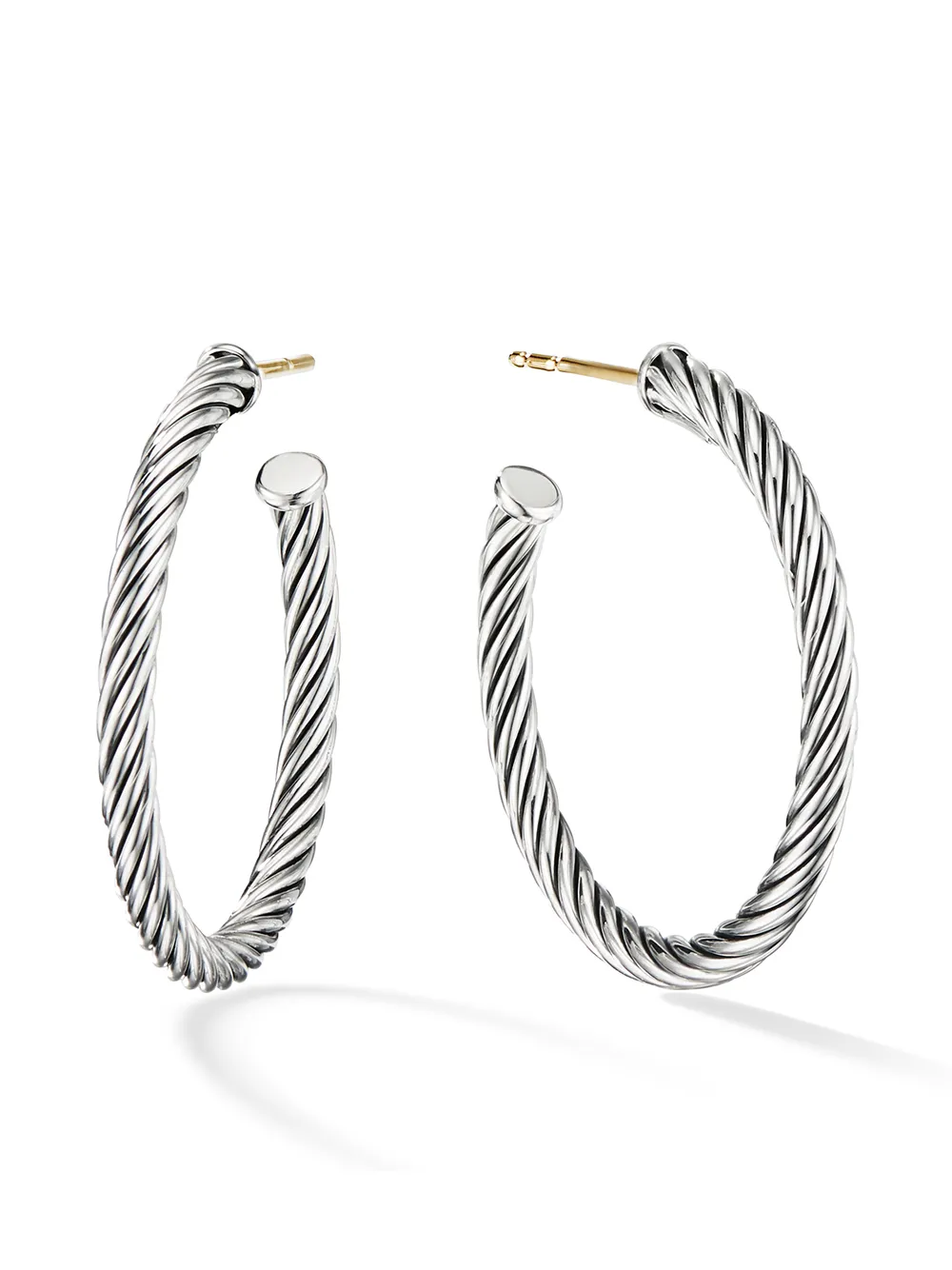 

Серебряные серьги-кольца Cable David Yurman, серебяный