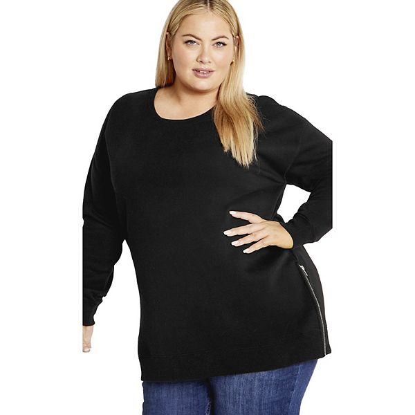 

Женская футболка-лонгслив Jade Plus Size с молнией Avenue, Black, Черный, Женская футболка-лонгслив Jade Plus Size с молнией Avenue, Black