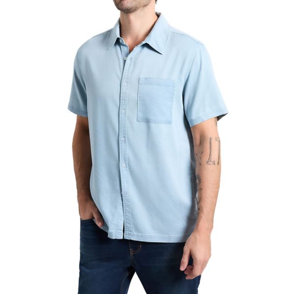 

Мужская рубашка с коротким рукавом из шамбре Wearfirst, цвет sky printed