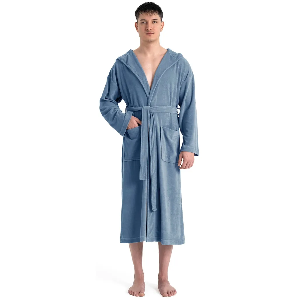 

Домашний мужской халат Jule, идеально подходит для сауны и СПА, гостиничный халат, утренний халат, 1 шт., однотонный легкий махровый халат с высоким содержанием хлопка, размер S-4XL My Home, светло-голубой
