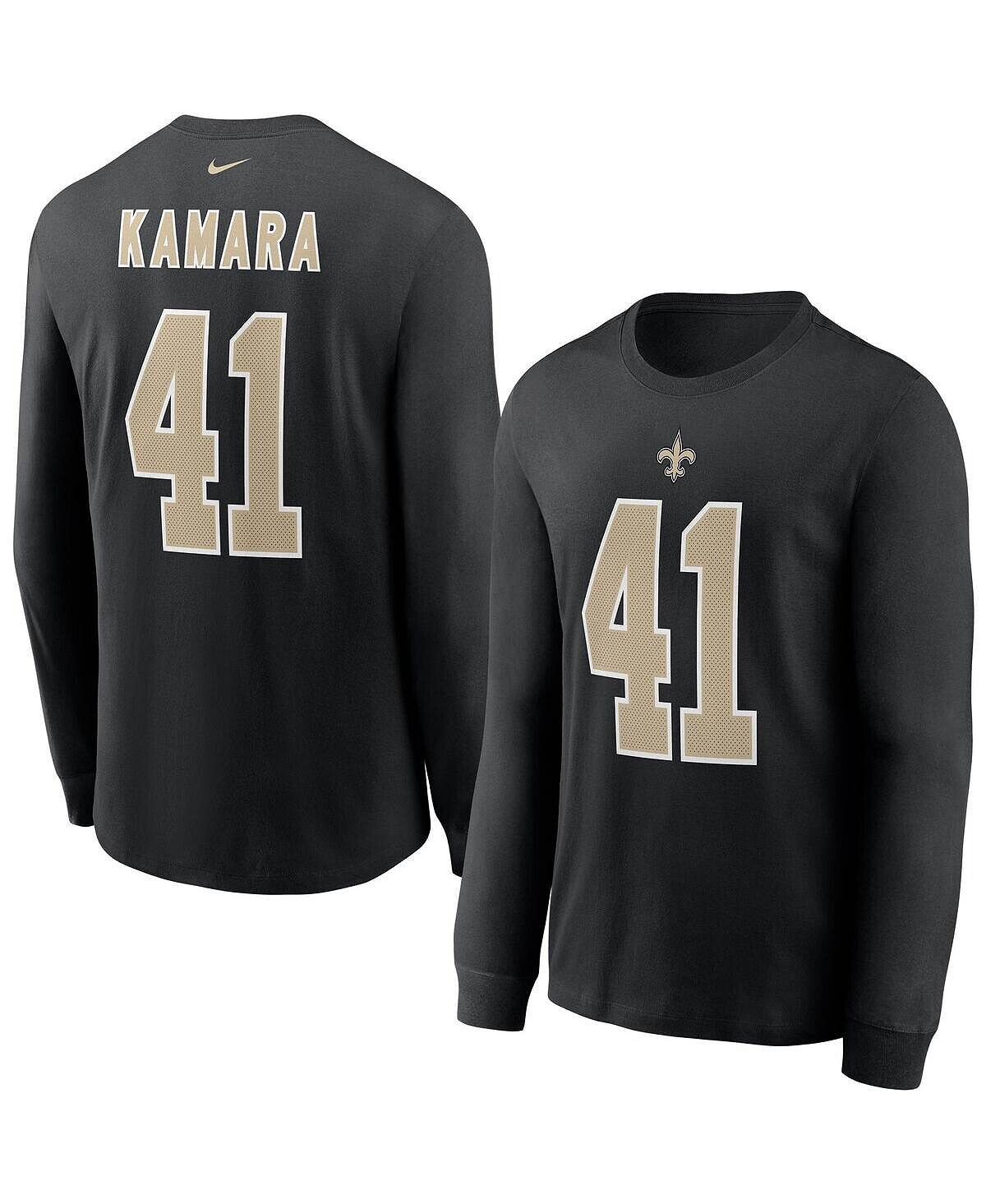 

Мужская черная футболка с длинным рукавом Alvin Kamara New Orleans Saints, имя и номер игрока Nike, Черный, Мужская черная футболка с длинным рукавом Alvin Kamara New Orleans Saints, имя и номер игрока Nike