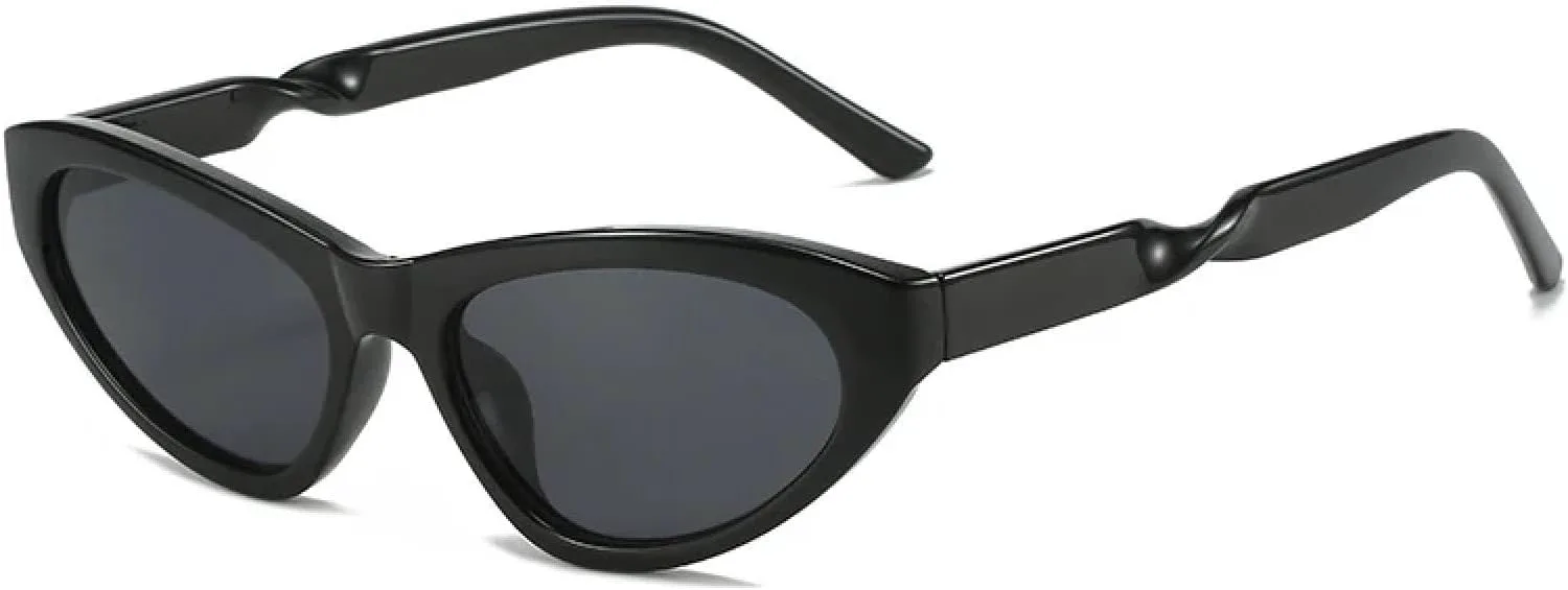 

Женские солнцезащитные очки «кошачий глаз» в стиле панк, модные, роскошные, для активного отдыха и велоспорта, защита от УФ-излучения UV400 TKKTLLT, Black Gray