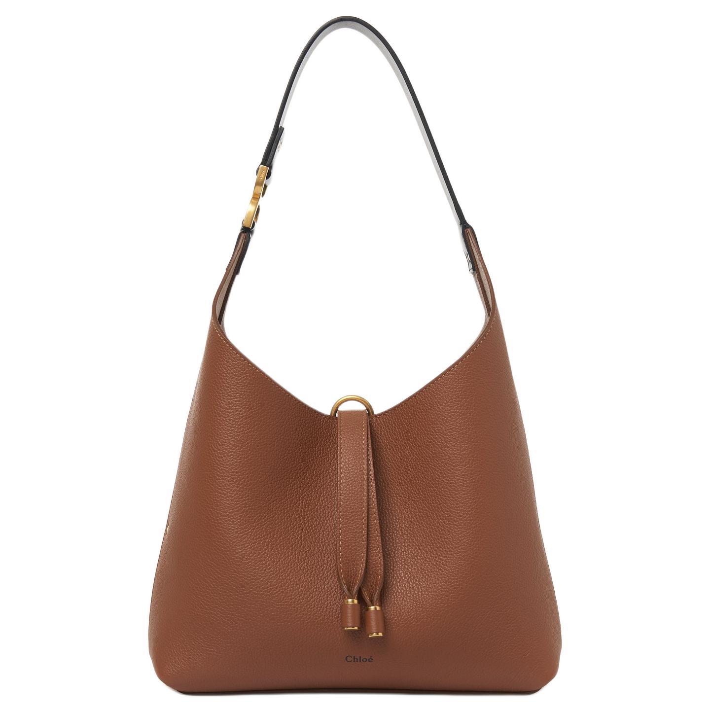 

Chloé Сумка через плечо Chloe Marcie из зернёной телячьей кожи женская бежевая