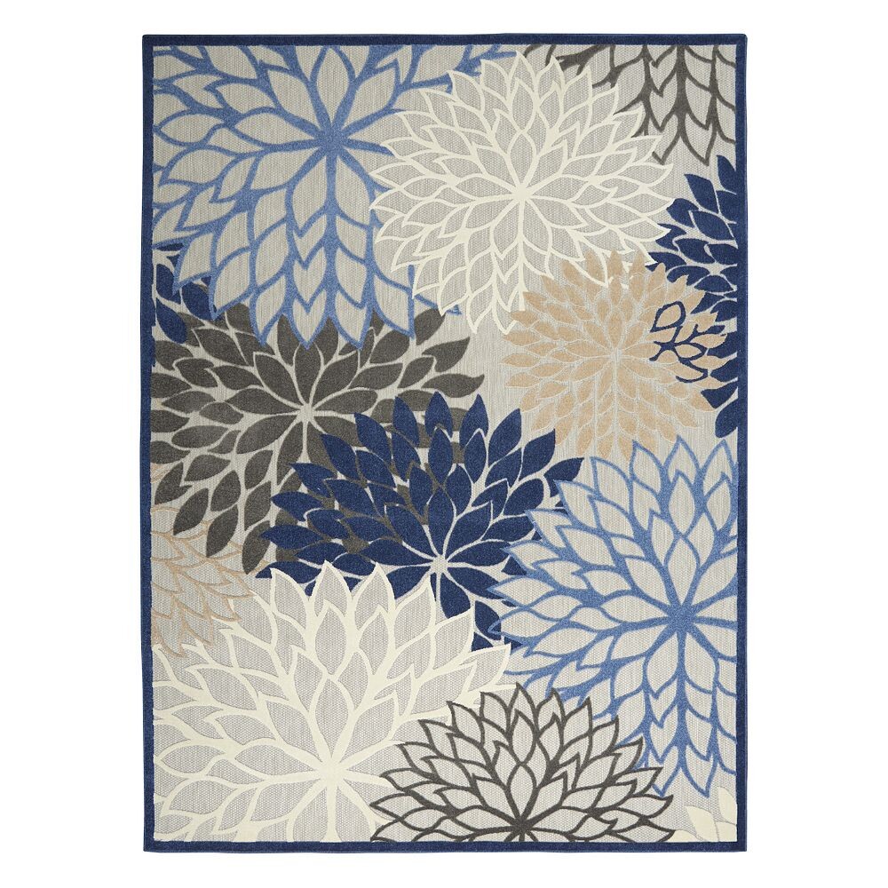 

Nourison Aloha Dahlia Тропический уличный ковер, цвет Blue Multi