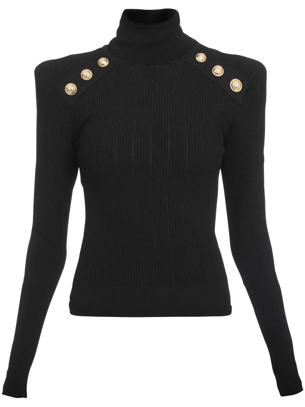 

Водолазка с пуговицами BALMAIN, черный