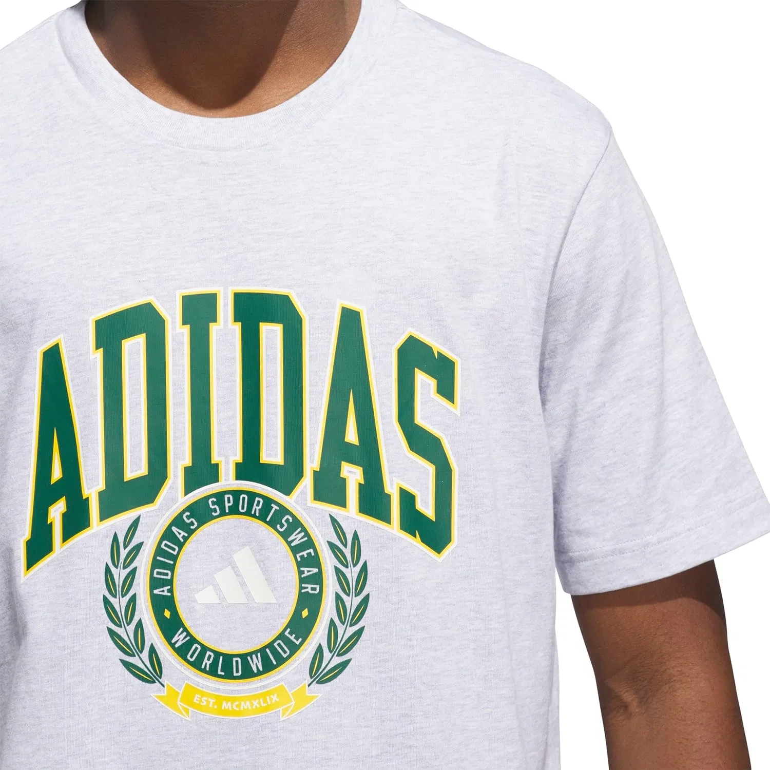 Футболка с принтом adidas, Light Grey Heather — фото 3