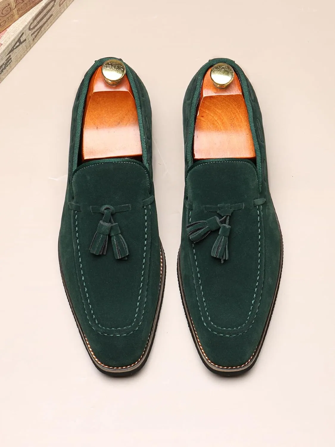 Лоферы классические Men's Slip-On Tassel Loafers, зеленый SJIUTLYUE — фото 4