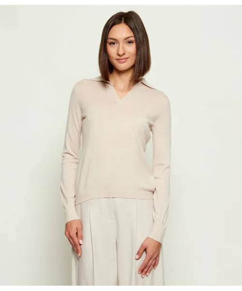 

Шерстяной свитер-накидка Regular fit Weekend Maxmara, бежевый