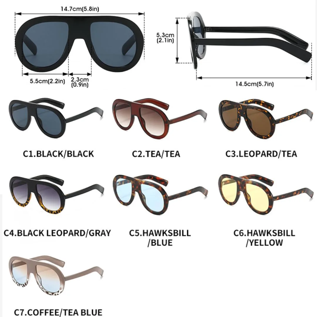 

Солнцезащитные очки с защитой UV400 | Крупные градиентные очки в стиле панк | для женщин и мужчин, для занятий спортом на открытом воздухе и вождения DSVIGF, Tea Tea