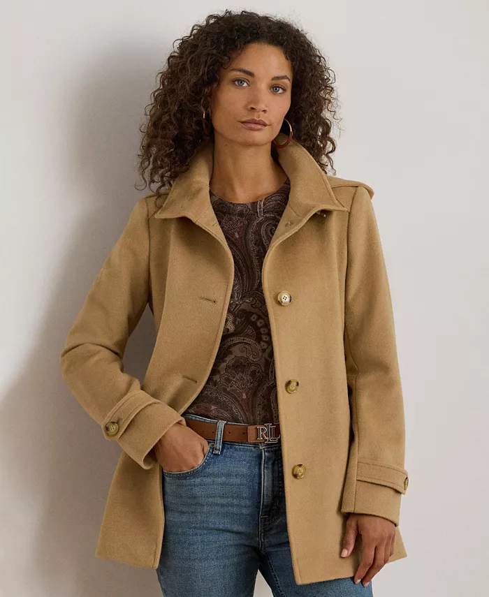 

Женское пальто Icon с капюшоном А-силуэта Lauren Ralph Lauren, коричневый/бежевый