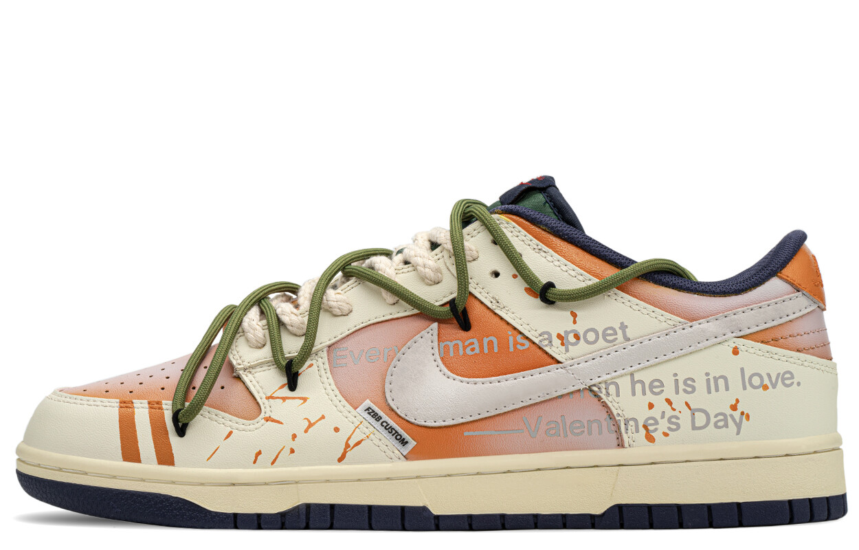 

Кроссовки Nike Dunk Skateboarding Shoes Men Low-top Orange/silver, оранжевый