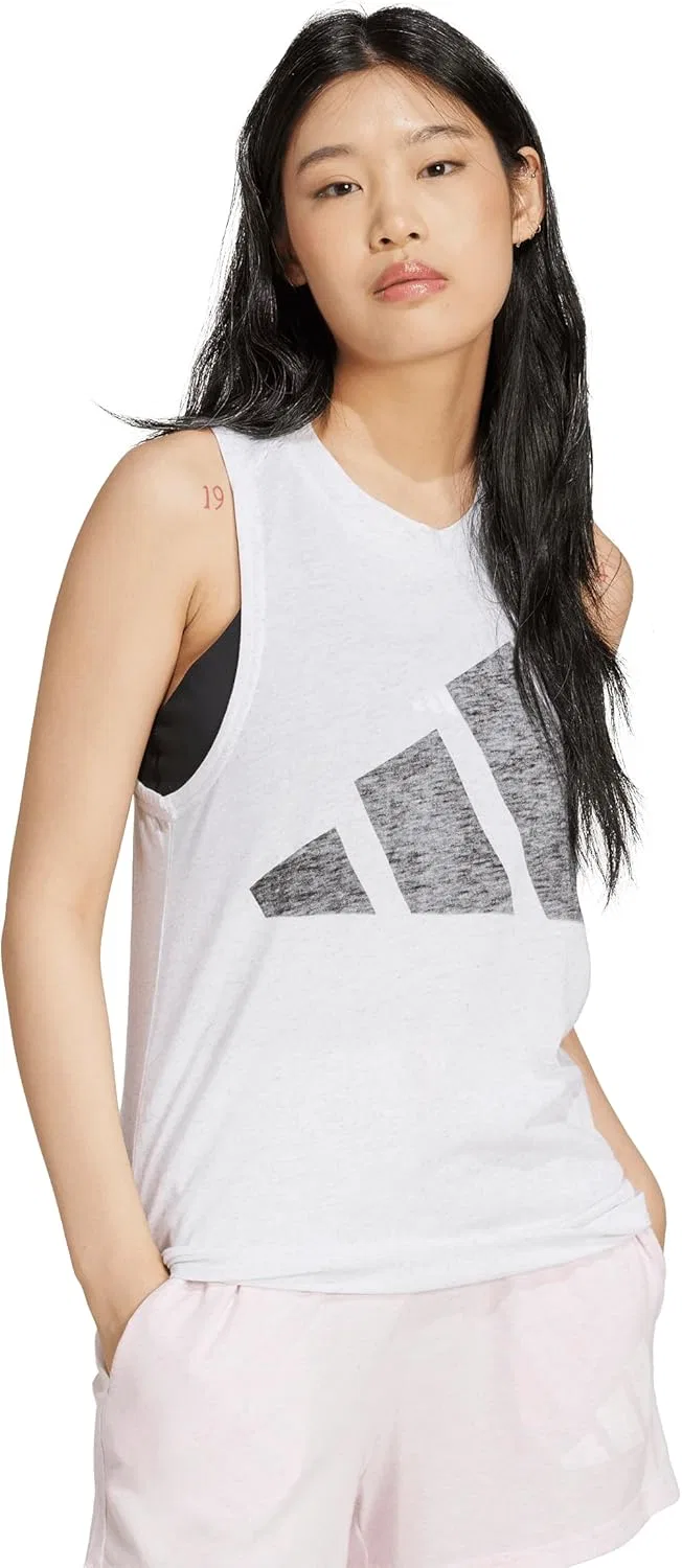 Топ майка adidas Essentials Tank Top, White/Black — фото 2