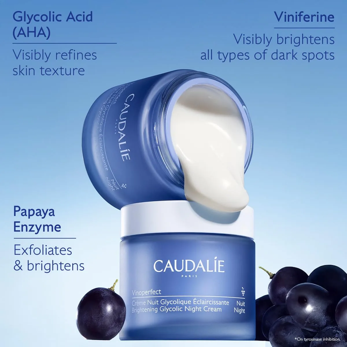 Ночной крем Caudalie Vinoperfect для осветления пигментных пятен с гликолевой кислотой, многоразовая упаковка - 50 мл Сменный блок-капсула - 50 мл (2 шт.) — фото 4