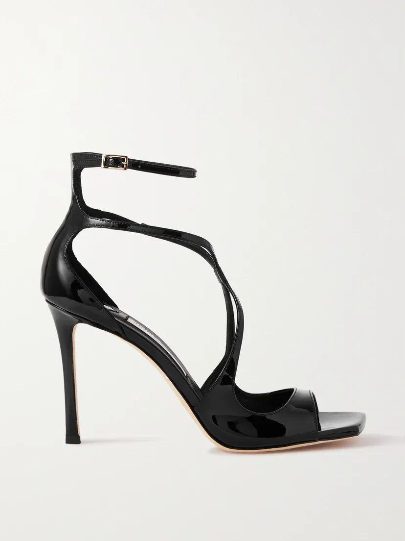 Босоножки Azia 95 из лакированной кожи JIMMY CHOO, черный