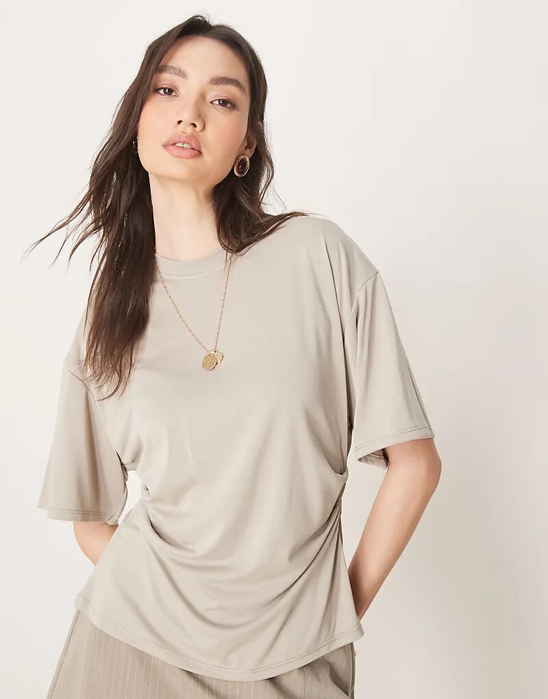 

Футболка-корсет из модала ASOS DESIGN в цвете шалфейно-зеленый - часть комплекта