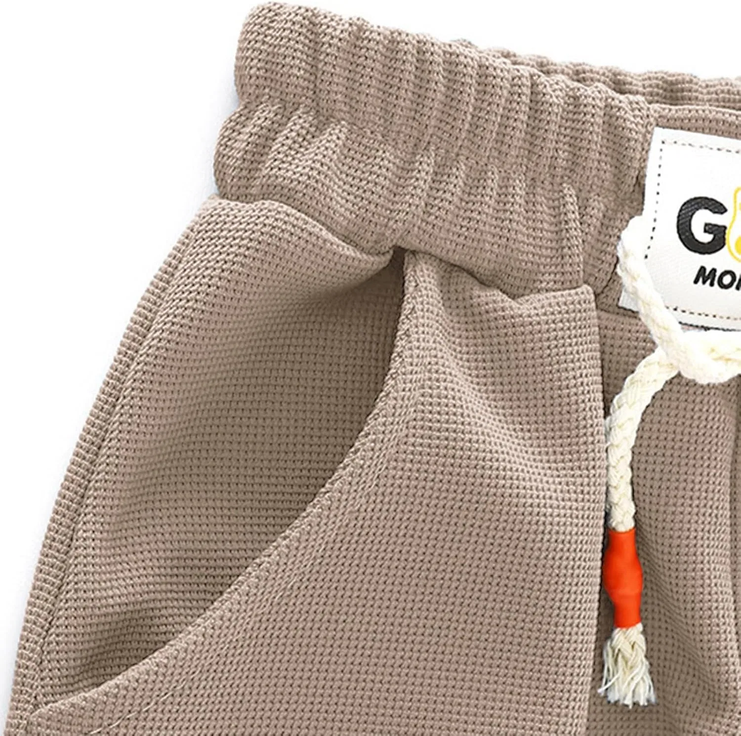 Шорты спортивные хлопковые с утяжкой, Generic, цвет Khaki — фото 4