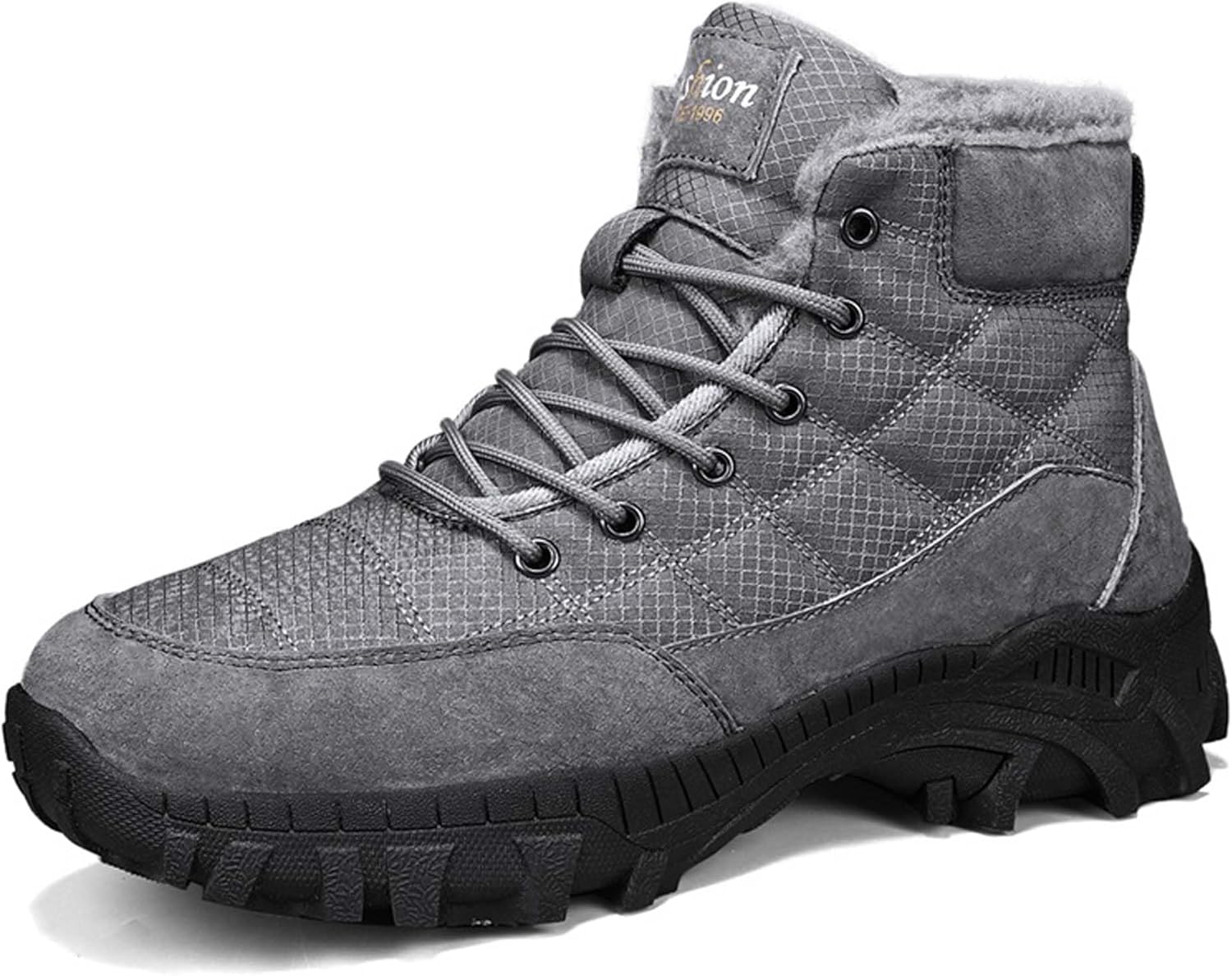 

Мужские зимние ботинки для снега, водонепроницаемые, для походов, с подкладкой из флиса, теплые, для холодной погоды, спортивные, повседневные, хлопковые ботинки для холодной погоды Generic, серый