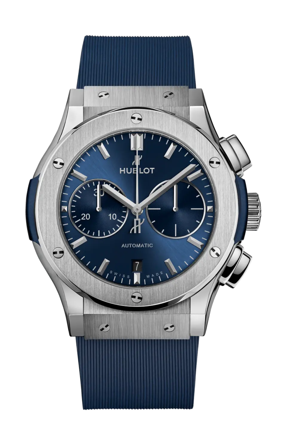 

Часы classic fusion chronograph titanium blue 45 мм Hublot