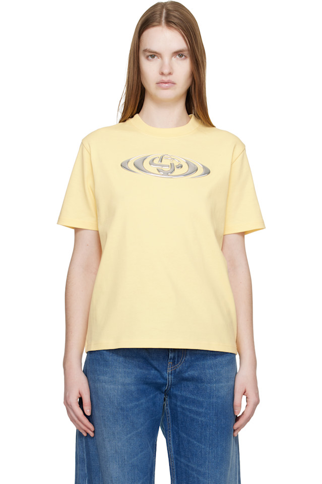 

Футболка с деформированным логотипом и следами коррозии Casablanca, желтый