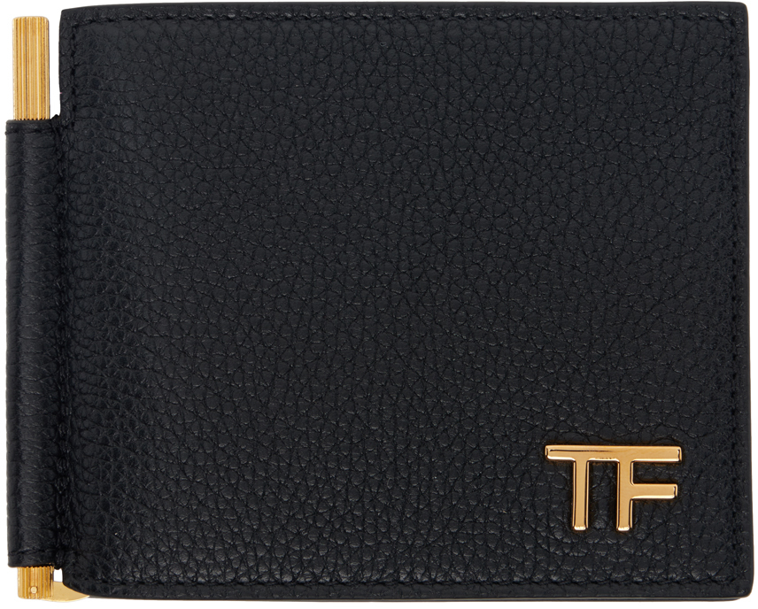

Кошелек с зажимом для денег из зернистой кожи TOM FORD, черный