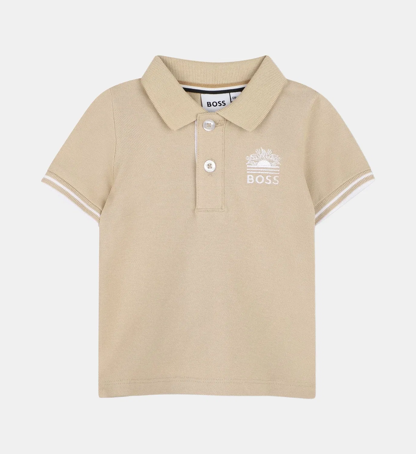Комплект из поло и бермуд Boss Kidswear, бежевый — фото 2