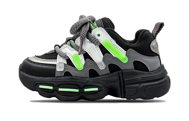 

Нескользящая, дышащая, легкая детская обувь для повседневной носки KAPPA KIDS, черный/серый