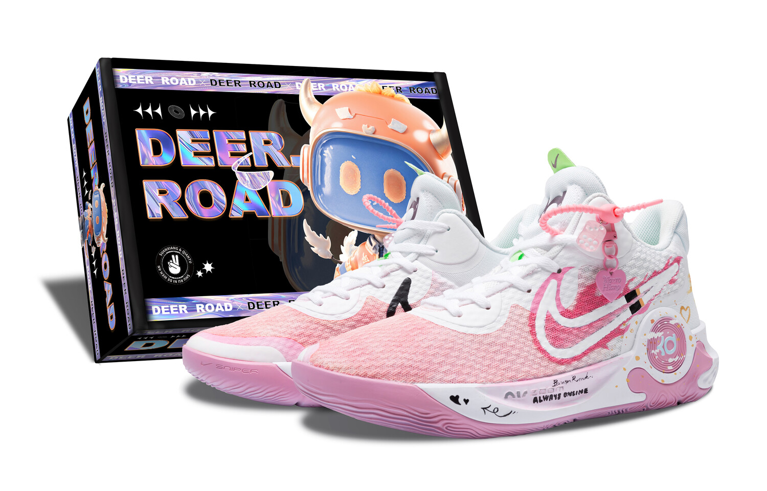 

Кроссовки Nike KD Trey 5 IX Vintage Basketball Shoes Unisex Mid-top White/pink, розовый