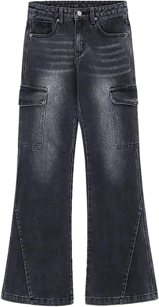 

Женские мешковатые расклешенные джинсы low rise wide-leg в стиле y2k LUUTWAL