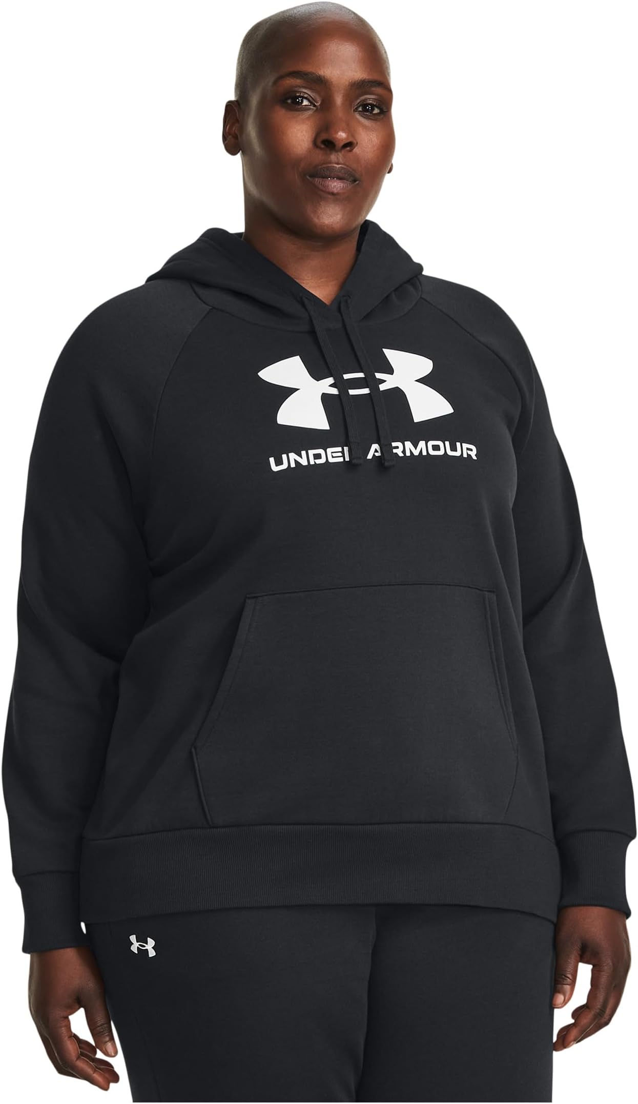 

Худи Under Armour Plus Size Rival Fleece Logo Hoodie, черный/белый
