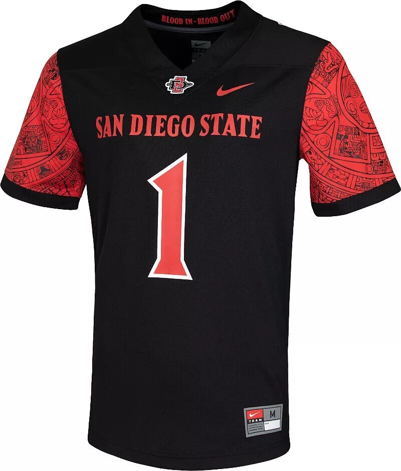 Мужская черная майка Nike San Diego State Aztecs #1 Dri-FIT Game Football — фото 2