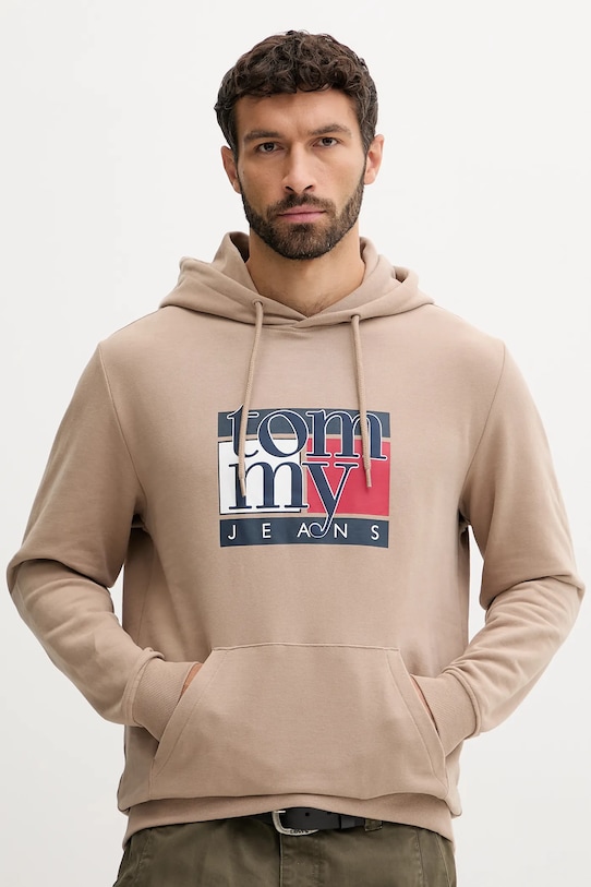 

Хлопковая толстовка Tommy Jeans, бежевый