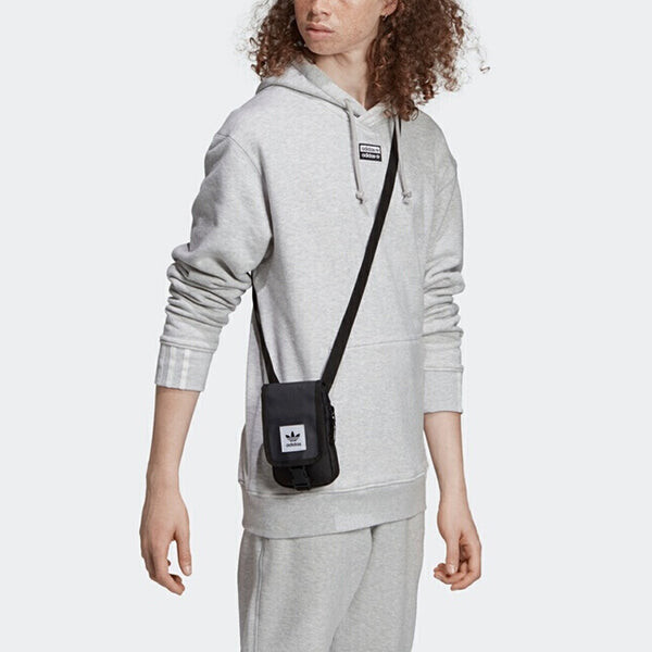 Толстовка originals casual sports solid color hooded pullover gray Adidas, серый — фото 4